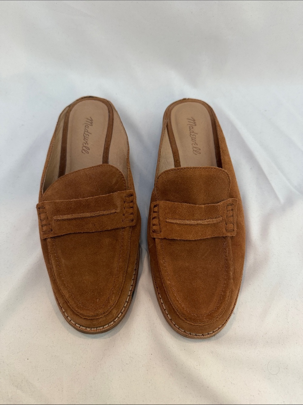 Madewell Men's Suede Penny Loafer Mule - Tan Brown